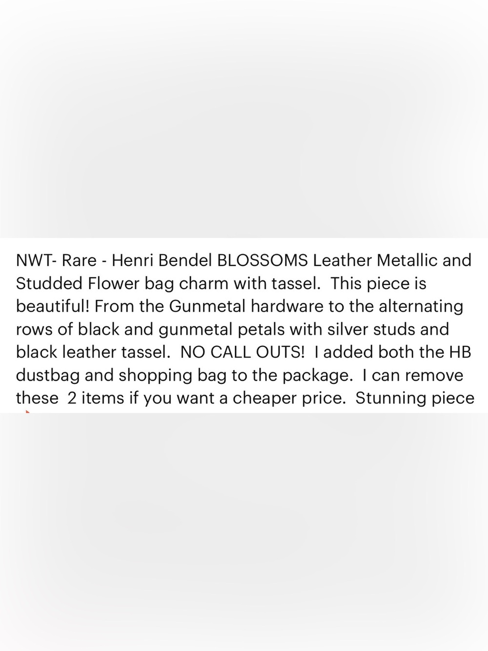 Henri Bendel NWT Rare BLOSSOMS Metallic Leather And Studded Flower Bag Charm 🔥 - Picture 10 of 10